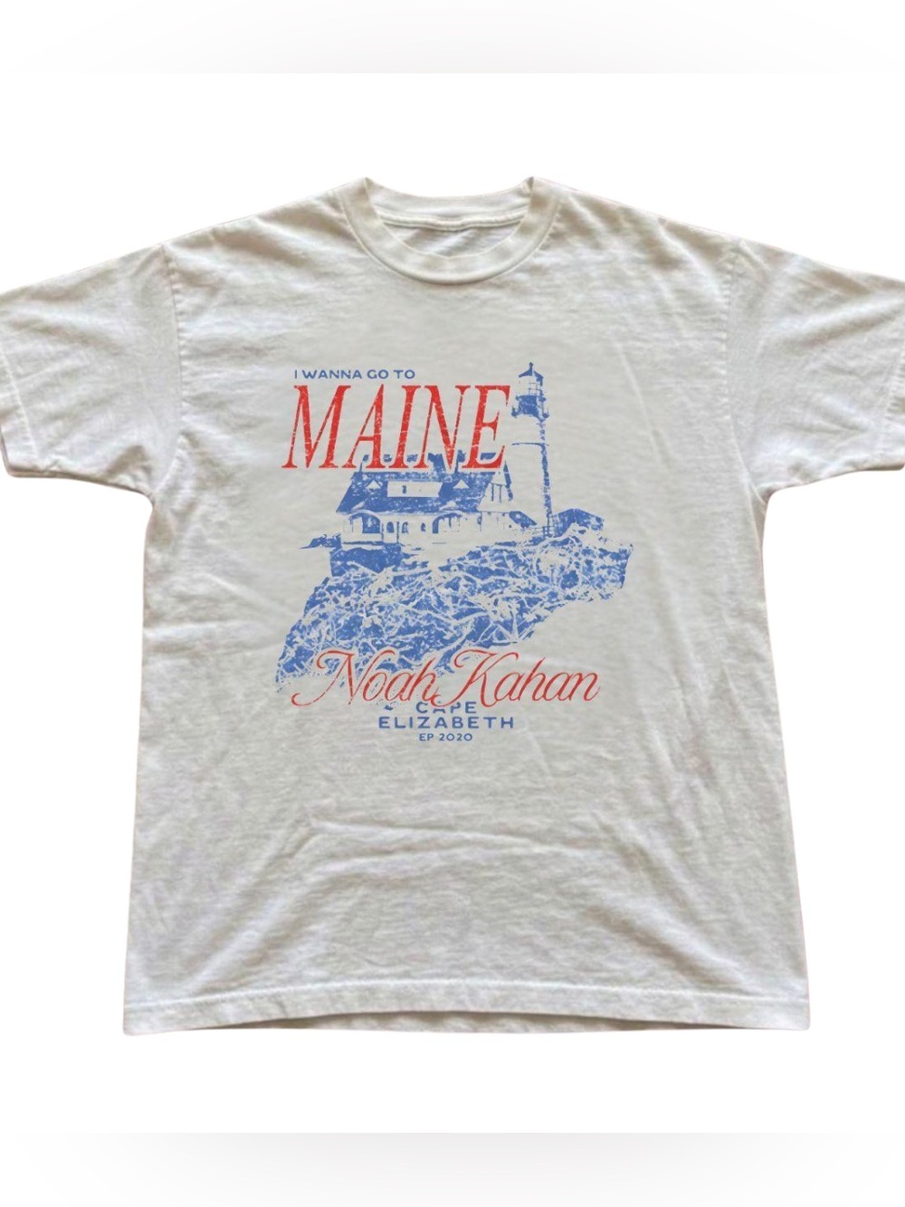 White 'I Wanna Go To Maine' Graphic Tee - Noah Kahan Gift For Fan